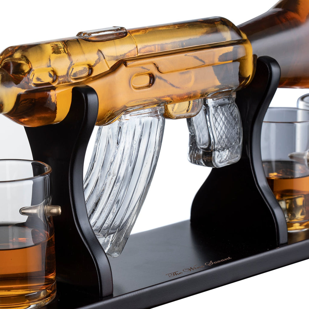 Gun Large Decanter Set Bullet Glasses - Limited Edition - 1000ml
