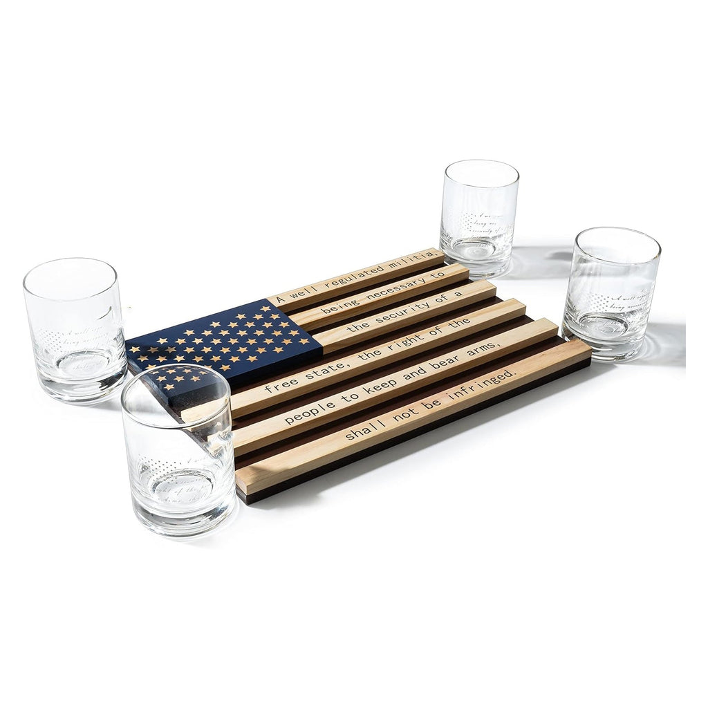 2nd Amendment American Flag Whiskey Glasses, Set of 4