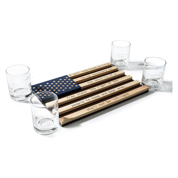 2nd Amendment American Flag Whiskey Glasses, Set of 4