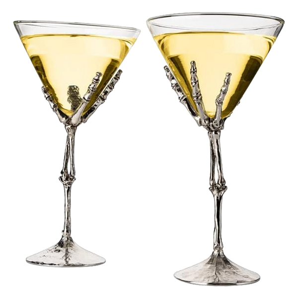 Stemmed Skeleton Martini Glasses Set of 2