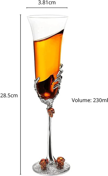 The Wine Savant Stemmed Single Skeleton Glasses Single Glass 7oz