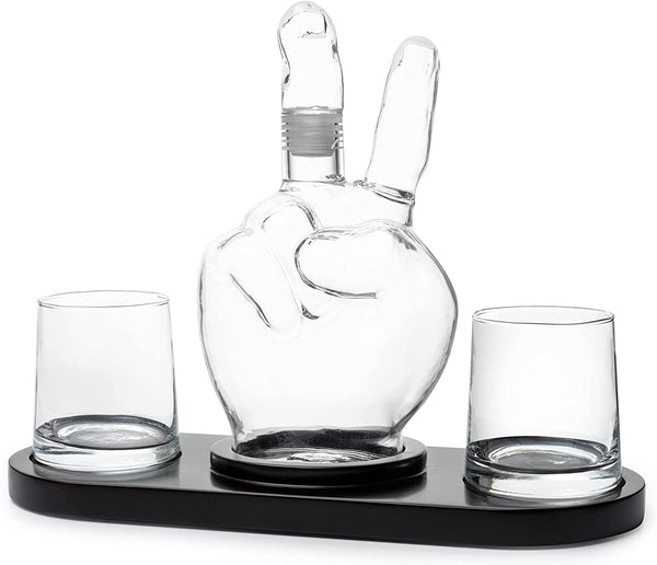 Peace Sign Wine and Whiskey Decanter 750ml