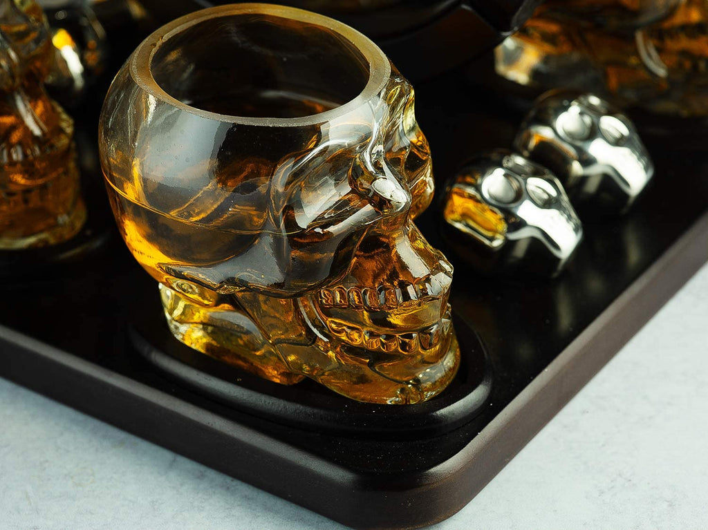Skull Skeleton Wine & Whiskey Globe Decanter Set 850 mL