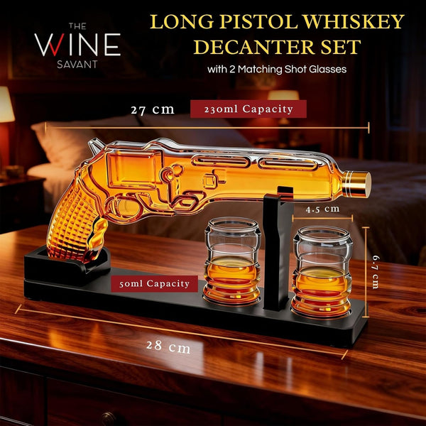 Whiskey Decanter Set 7.7 Oz with Two 1.6 Oz