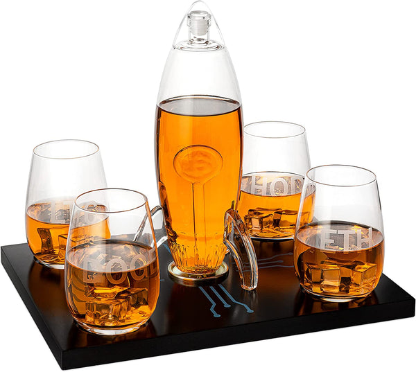 Cryptocurrency Decanter, 450ml Four 12 oz Glasses