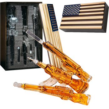 3 Gun Whiskey Decanters Set AR15, AK47
