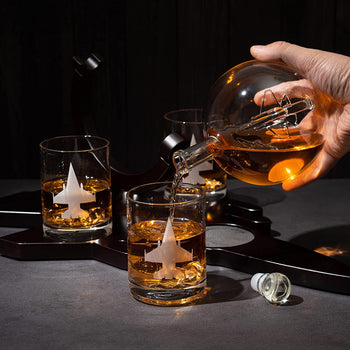 Fighter Jet Wine & Whiskey Decanter Set