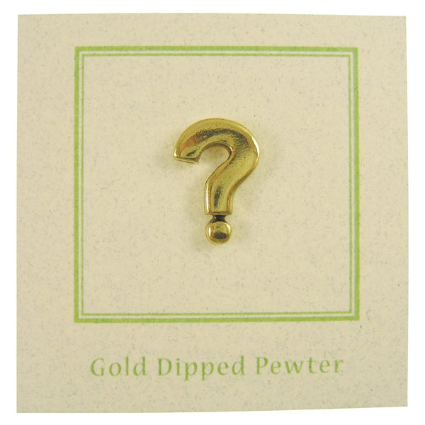 Question Mark Gold Lapel Pin