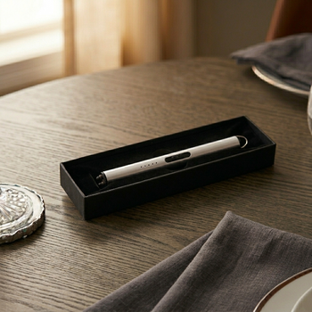 Flameless Cylinder Lighter Silver 8.75