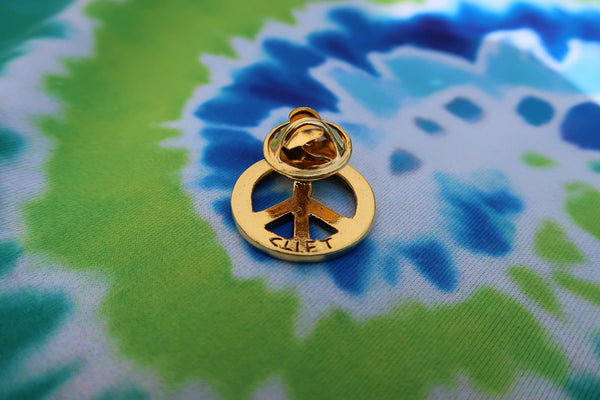 Peace Sign Gold Lapel Pin