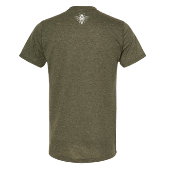 Heather Military Green Round Short Sleeve Shirt