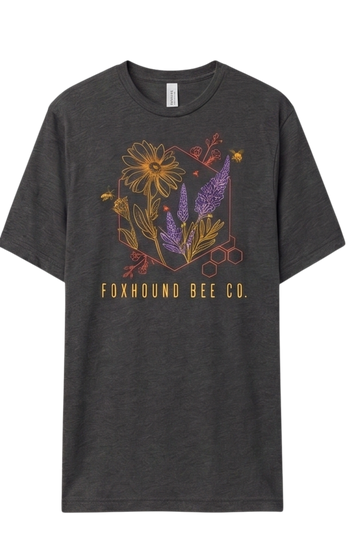 Heather Charcoal Abstract Flowers Short Sleeve Shirt