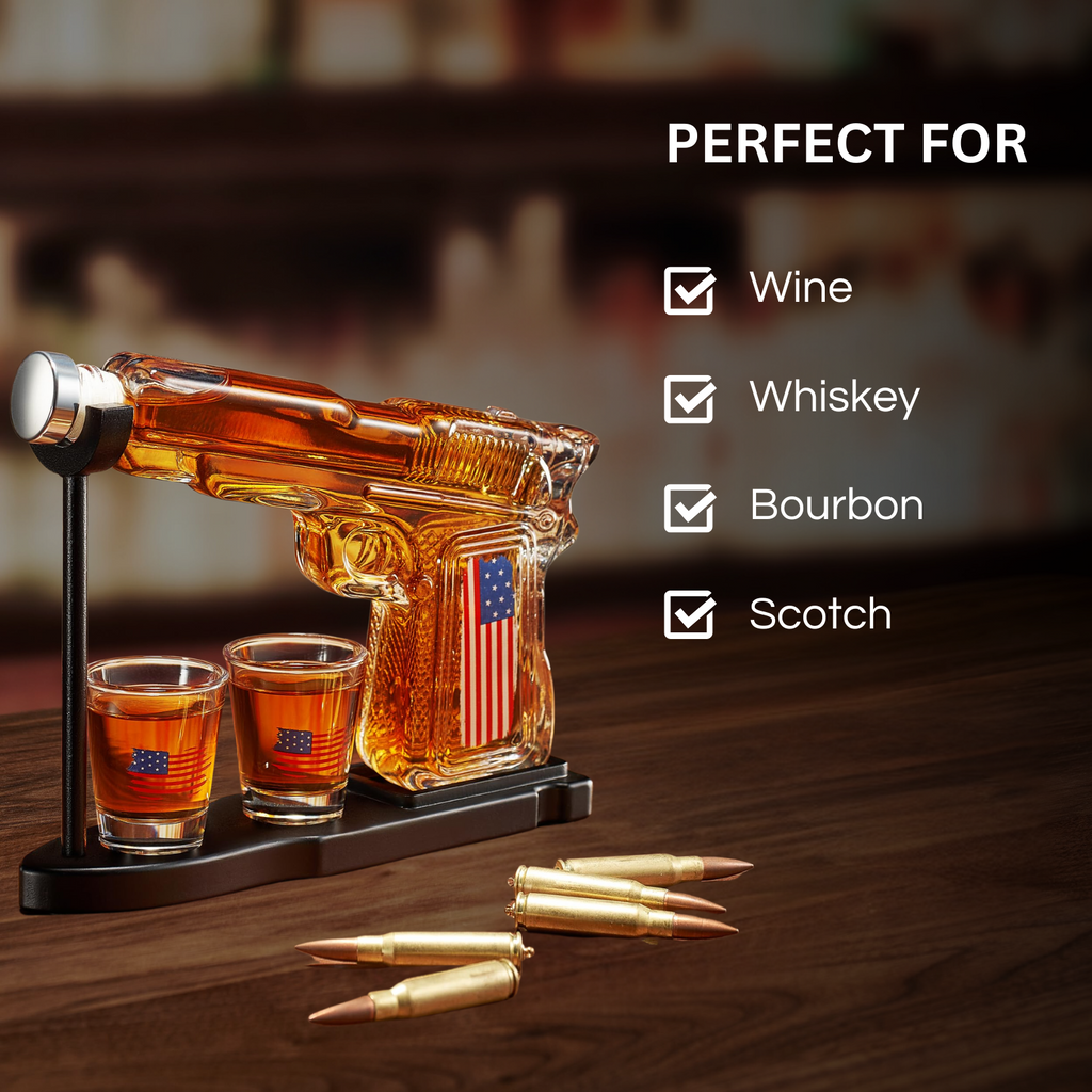 Gifts for Men Dad, Father Whiskey Decanter Set - 8 Oz with Two 2 Oz Glasses