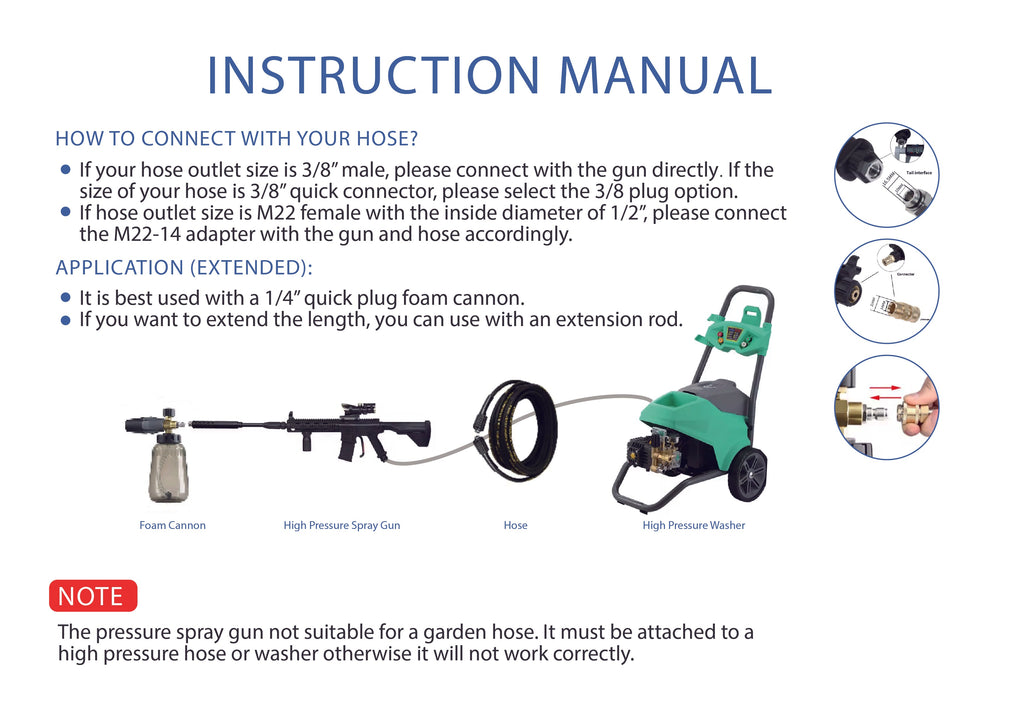 Pressure Washer Gun, Car Cleaning Tool Unique Mechanism