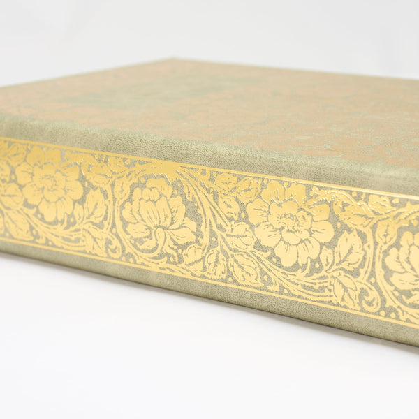 Jane Eyre Gold Floral Book Box | Faux Leather Wrap Book Shaped Storage Stash Trinket Box