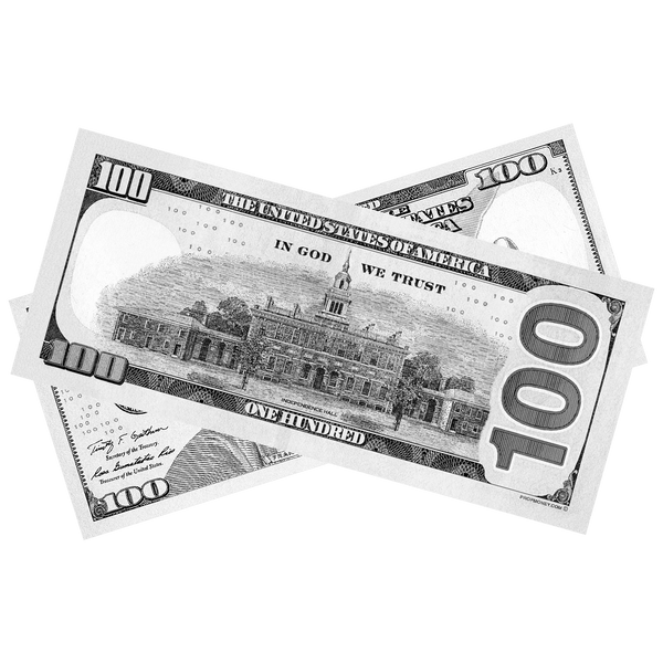 100x $100 New Series Monochrome Gray Bills