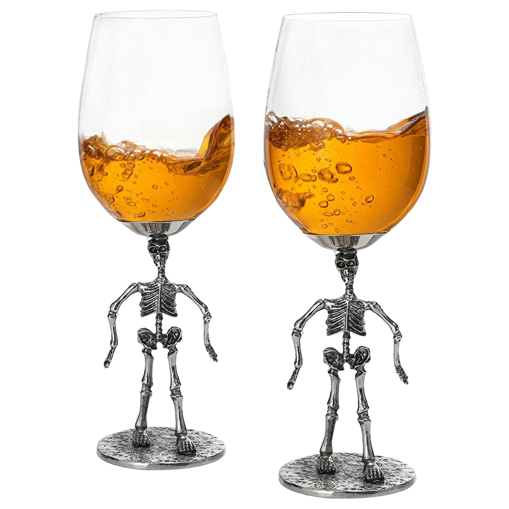 Stemmed Skeleton Wine Glass Set of 2