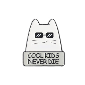 Cartoon Cat Enamel Pin I'm Fine Quote Lapel Brooch Jewelry Gift