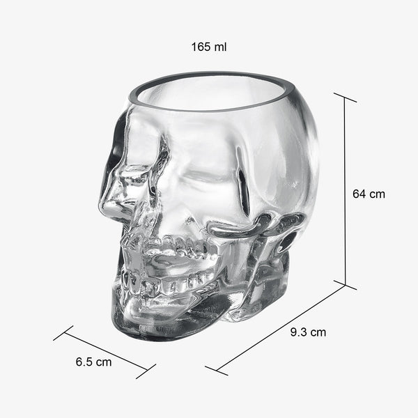 Skull Shot Glasses Set of 6 - 3oz Skull Glasses 3" H