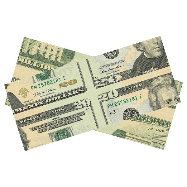 $20 Mis-Made Bills for Magic Tricks