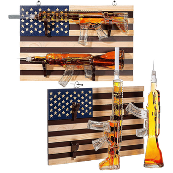 2 Gun Whiskey Decanters Set AR15 and AK47 Gun Decanter 1000ml