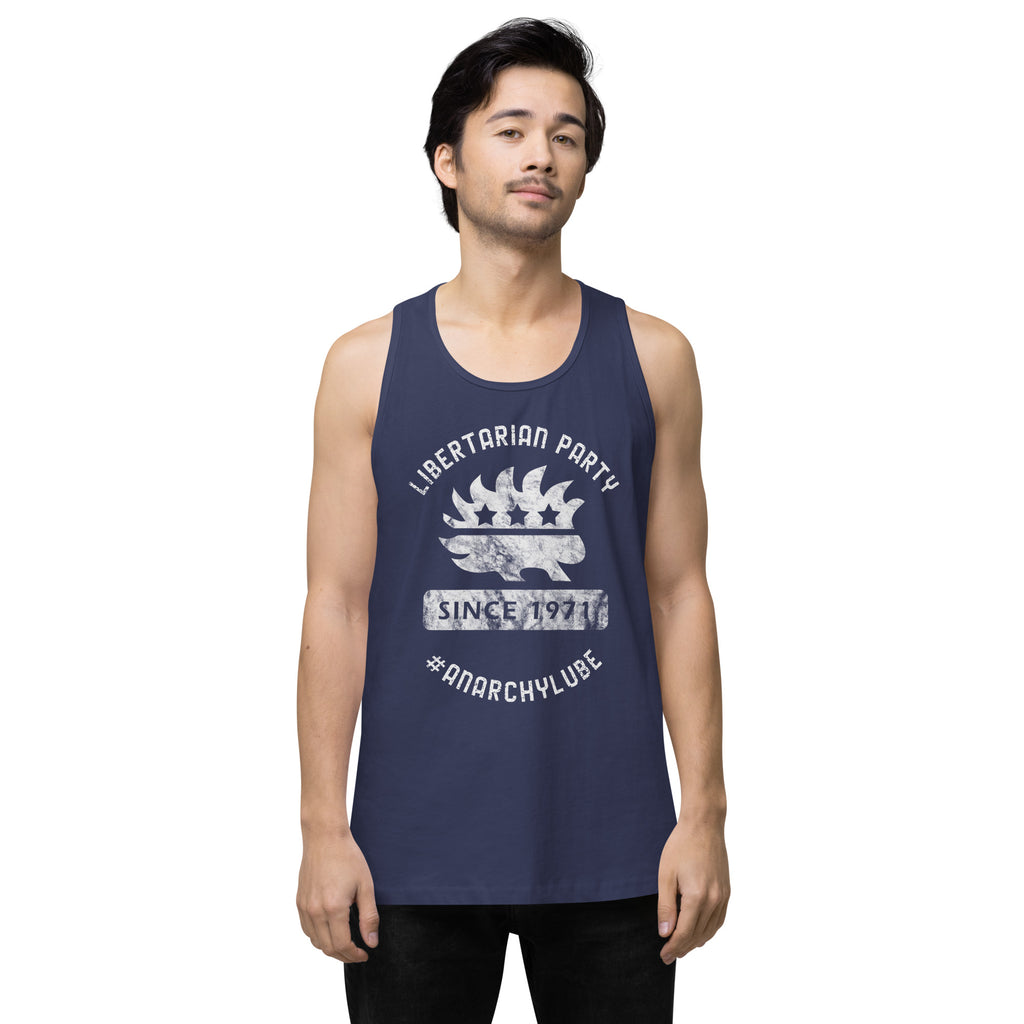 Libertarian Party #AnarchyLube NARP Men’s premium tank top