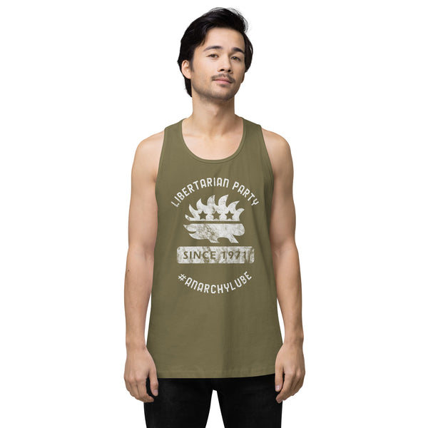 Libertarian Party #AnarchyLube NARP Men’s premium tank top