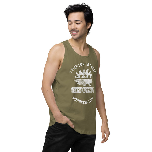 Libertarian Party #AnarchyLube NARP Men’s premium tank top