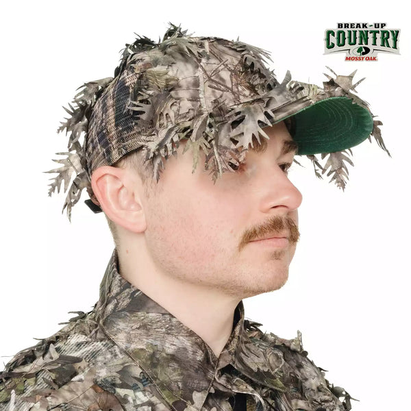 3D Leafy Camo Face Mask Ball Cap in Mossy Oak and Realtree (Adj, OSFM)