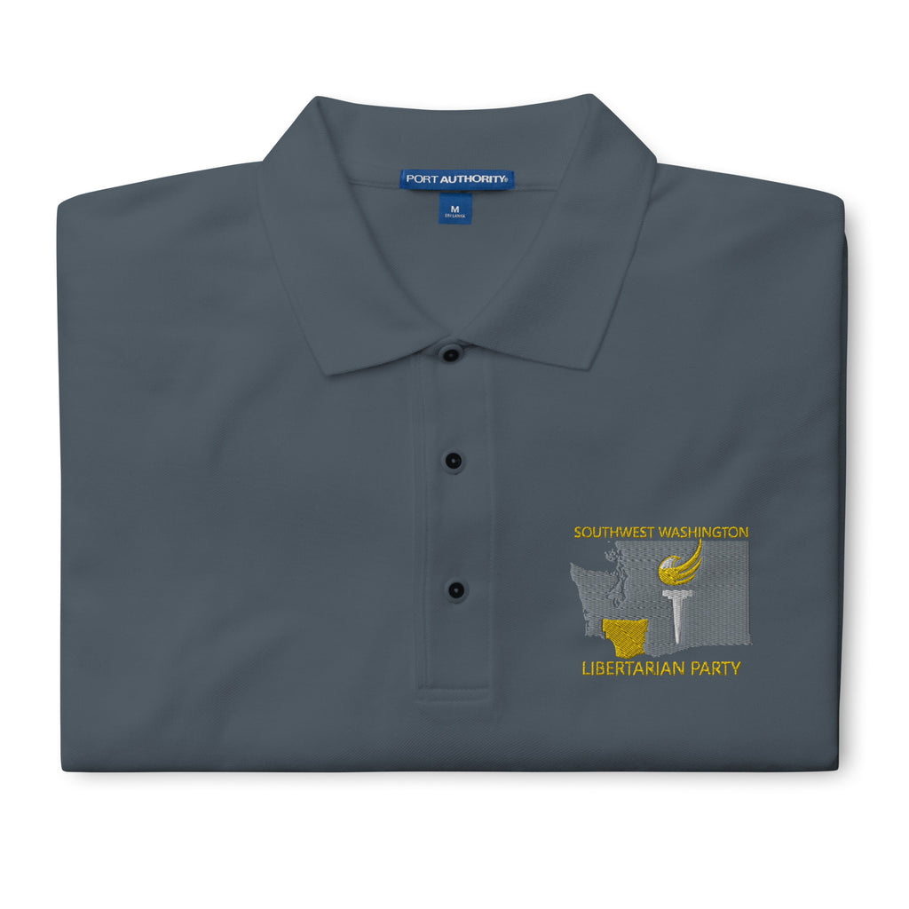 Southwest Washington Libertarian Party Men's Premium Polo - Proud Libertarian - Libertarian Party of Southwest Washington