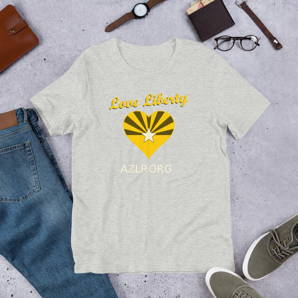 Love Liberty Arizona Libertarian Party Unisex t-shirt - Proud Libertarian - Libertarian Party of Arizona