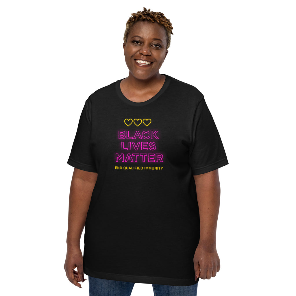 Black Lives Matter Neon Sign Short-Sleeve Unisex T-Shirt