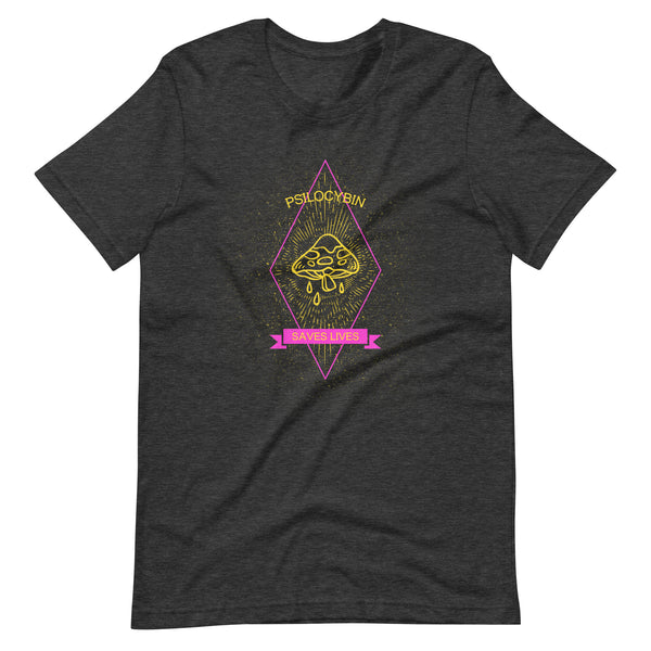 Psilocybin Saves Lives Short-Sleeve Unisex T-Shirt - Proud Libertarian - Peace Love Liberty