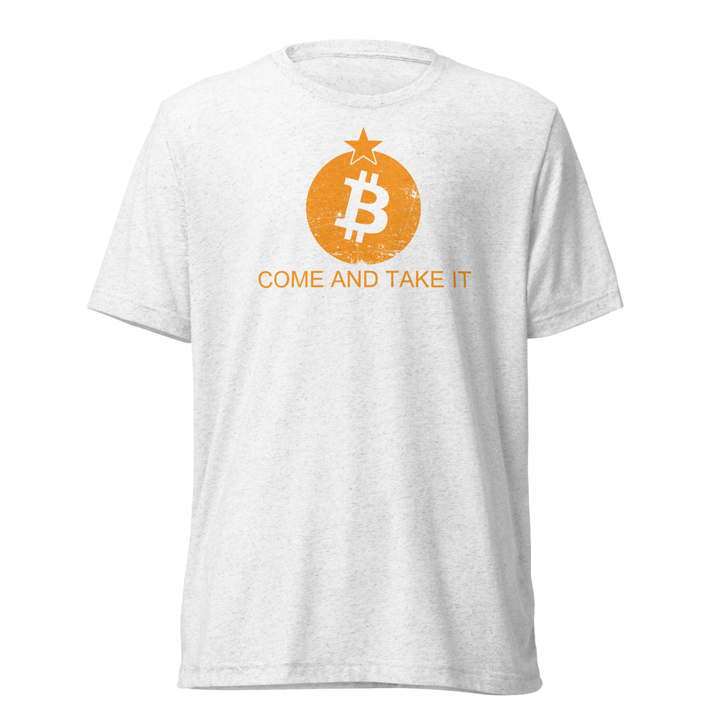 Come and Take it Bitcoin Distressed Tri-Blend t-shirt