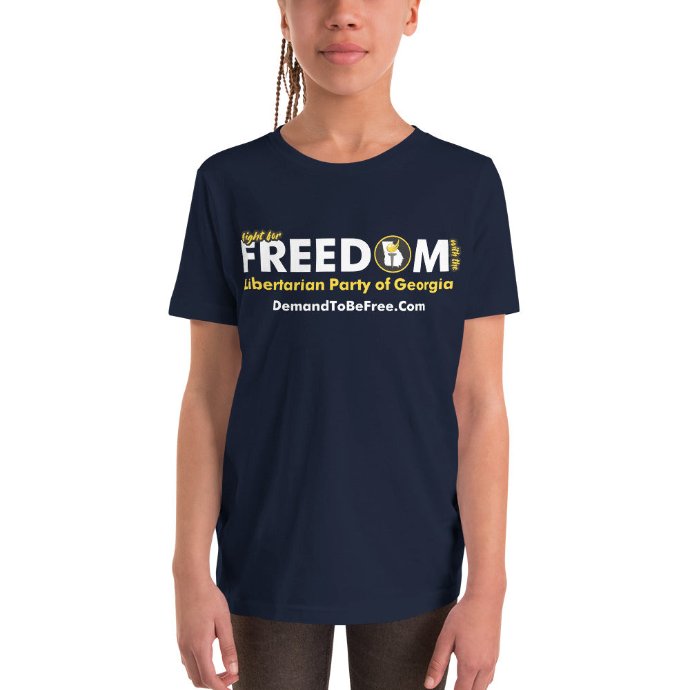 Fight for Freedom Libertarian Party of Georgia Youth Short Sleeve T-Shirt - Proud Libertarian - Libertarian Party of Georgia