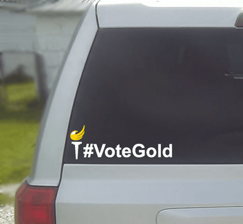 Libertarian Party Torch #VoteGold Vinyl Window Decal - Proud Libertarian - Proud Libertarian