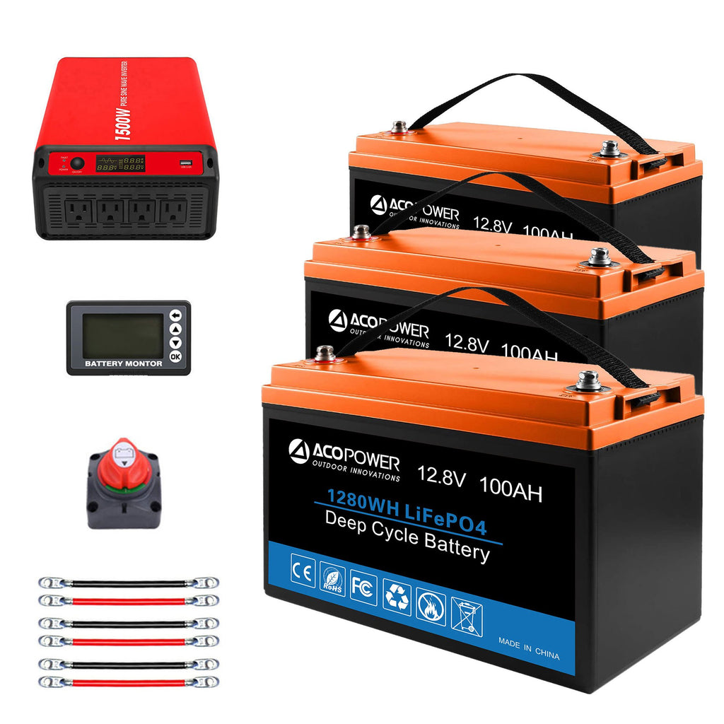 ACOPOWER Lithium Battery Mono Solar Power Complete System with Battery and Inverter for RV Boat 12V Off Grid Kit by ACOPOWER - Proud Libertarian - ACOPOWER