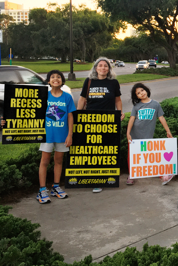 Freedom to Choose for Healthcare Employees - Profits for Protests Adult Sign (24" x 36") - Proud Libertarian - Profits for Protests