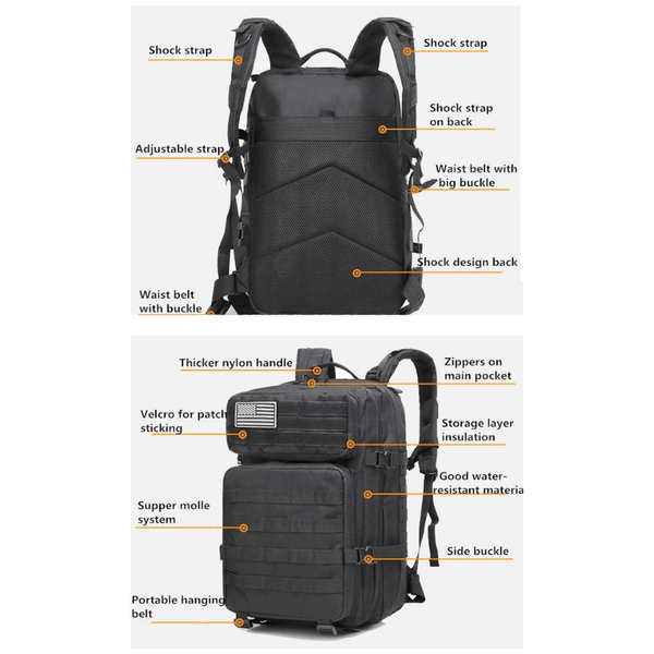 Tactical Military 45L Molle Rucksack Backpack by Jupiter Gear - Proud Libertarian - Jupiter Gear