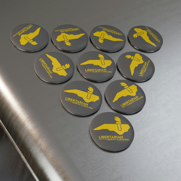 LPNC Button Magnet, Round (1 & 10 pcs) - Proud Libertarian - Libertarian Party of North Carolina