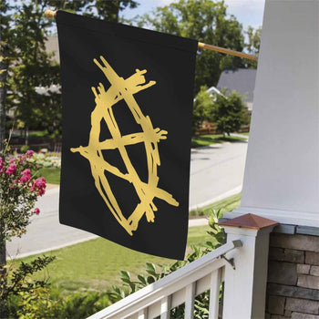 AnarchoChristian - Anarchist Fish Double-Sided Flag - Proud Libertarian - Anarchochristian