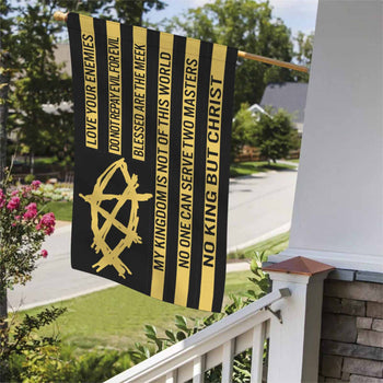 AnarchoChristian - No King But Christ Double-Sided Flag - Proud Libertarian - Anarchochristian