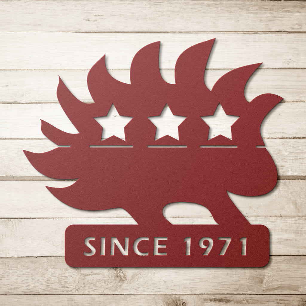 LP Porcupine (Since 1971) - Die-Cut Metal sign - Proud Libertarian - Proud Libertarian