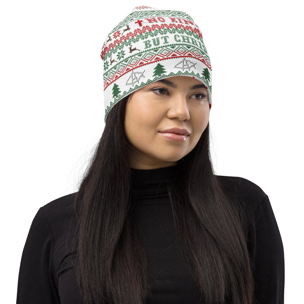 No King but Christ Ugly Christmas All-Over Print Beanie - Proud Libertarian - AnarchoChristian