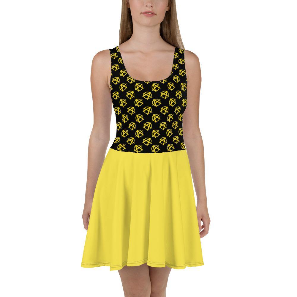 Ancap Anarchy Skater Dress (yellow) - Proud Libertarian - Libertarian Frontier