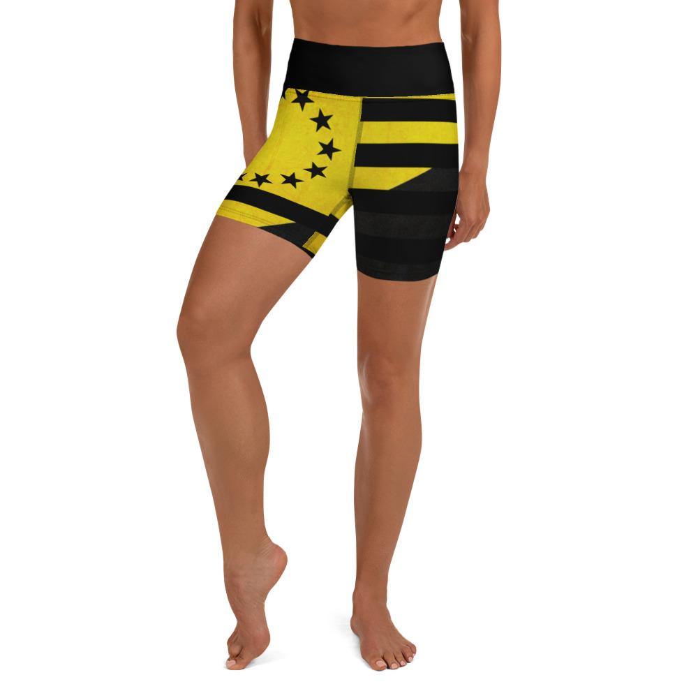 Ancap 13 Star Yoga Shorts - Proud Libertarian - Proud Libertarian