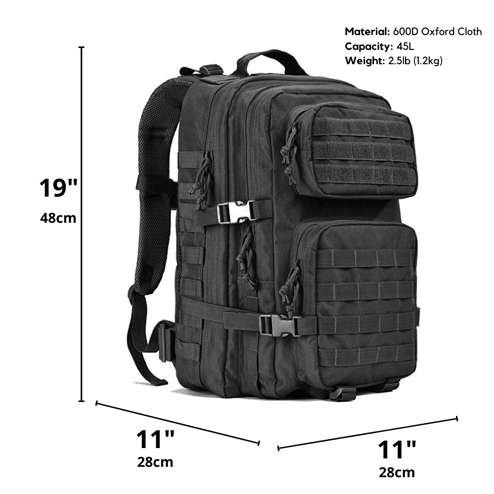 Tactical Military 45L Molle Rucksack Backpack by Jupiter Gear - Proud Libertarian - Jupiter Gear