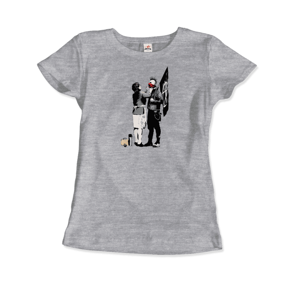 Banksy Anarchist Punk And His Mother Artwork T-Shirt by Art-O-Rama Shop - Proud Libertarian - Art-O-Rama Shop