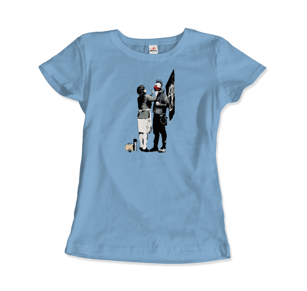 Banksy Anarchist Punk And His Mother Artwork T-Shirt by Art-O-Rama Shop - Proud Libertarian - Art-O-Rama Shop