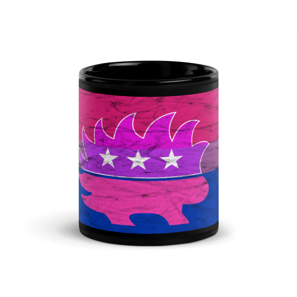 Libertarian Porcupine - LGBTQ - Bisexual Black Glossy Mug - Proud Libertarian - Proud Libertarian